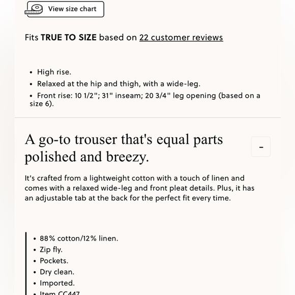 J.Crew Full-length wide-leg trouser in cotton blend - Picture 3 of 5